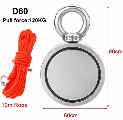 Wukong Double Sided Fishing Magnet, Combined 660 LBS Pulling Force